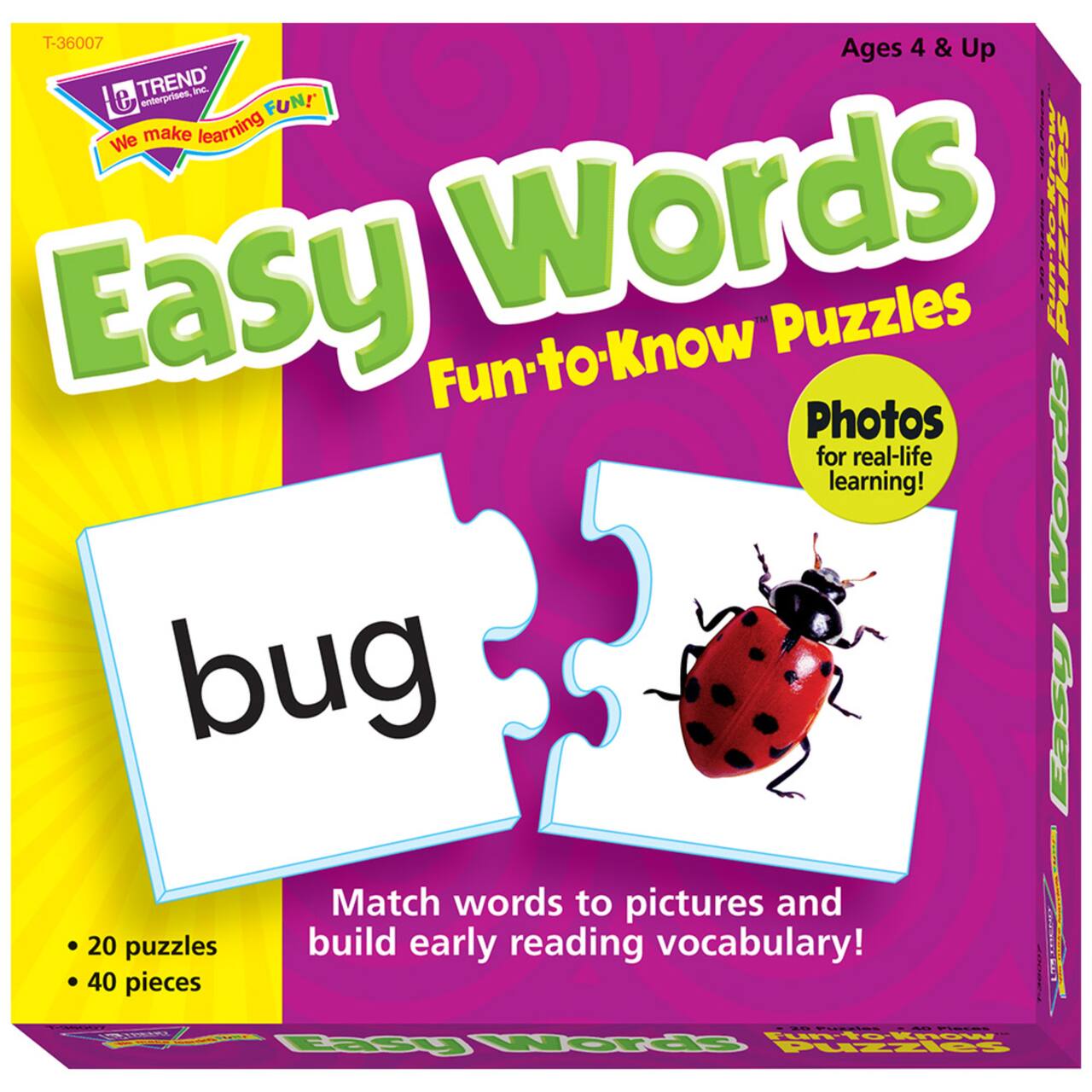 Trend Enterprises® Easy Words Fun-to-Know Puzzles